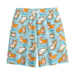 Happy Corgi Pattern Print Cotton Shorts