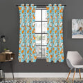 Happy Corgi Pattern Print Grommet Curtain Panels