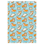 Happy Corgi Pattern Print Curtain