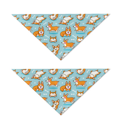 Happy Corgi Pattern Print Dog Bandana