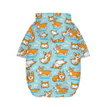 Happy Corgi Pattern Print Dog Zip Up Hoodie