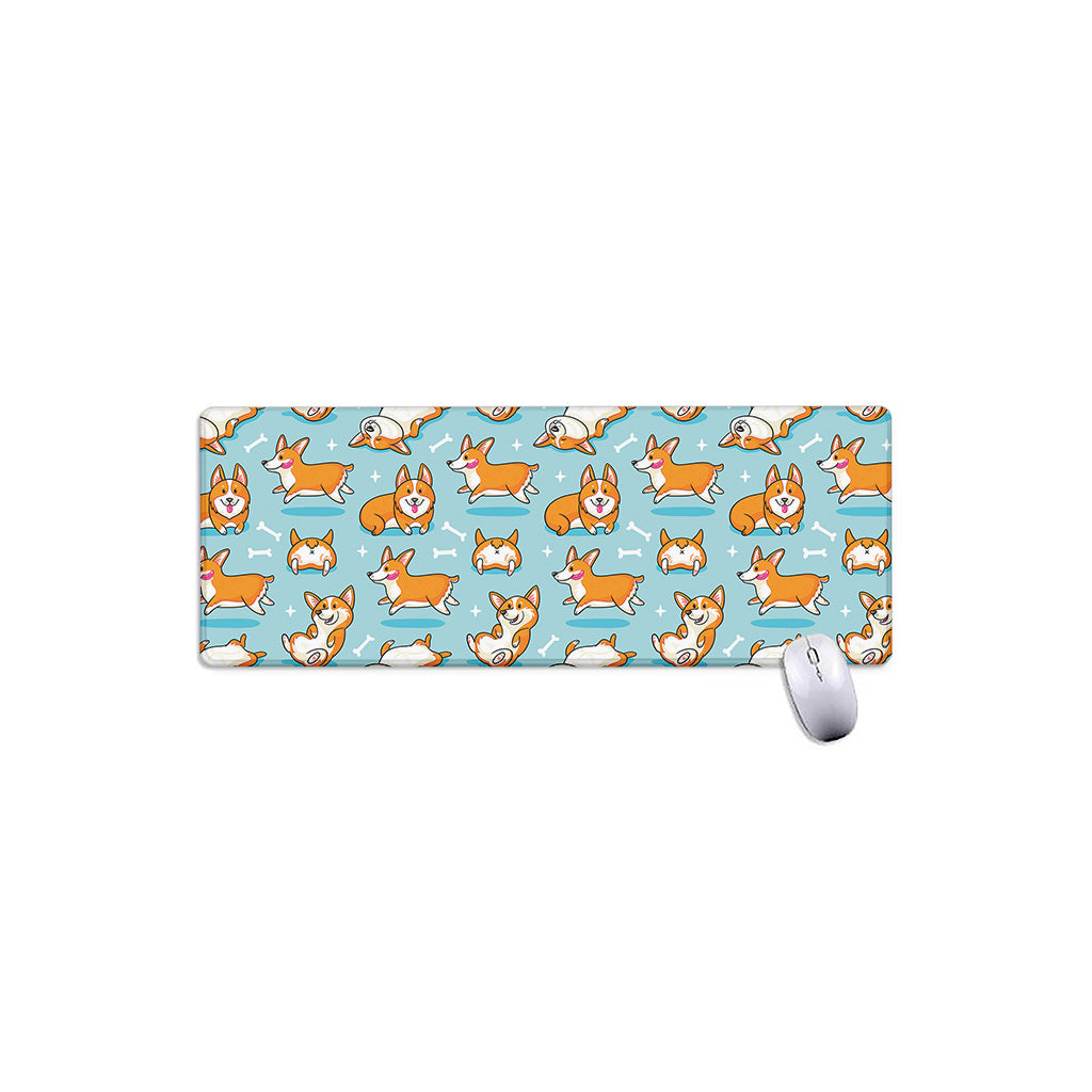 Happy Corgi Pattern Print Extended Mouse Pad