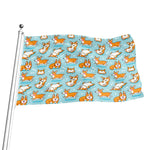 Happy Corgi Pattern Print Flag