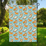 Happy Corgi Pattern Print Garden Flag