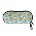 Happy Corgi Pattern Print Glasses Case