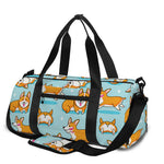 Happy Corgi Pattern Print Gym Bag