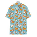 Happy Corgi Pattern Print Hawaiian Shirt