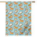Happy Corgi Pattern Print House Flag