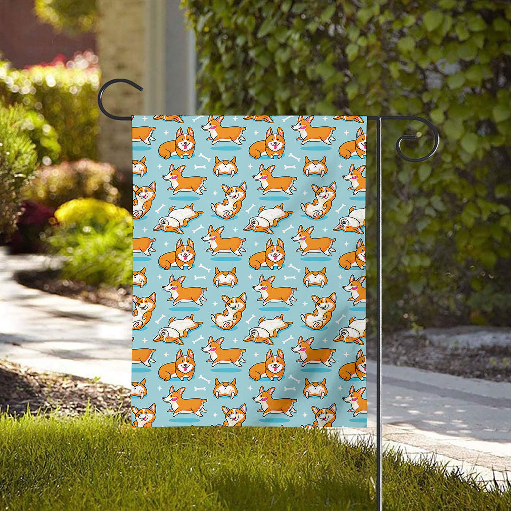 Happy Corgi Pattern Print House Flag