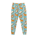Happy Corgi Pattern Print Jogger Pants