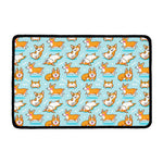 Happy Corgi Pattern Print Kitchen Mat
