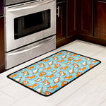 Happy Corgi Pattern Print Kitchen Mat