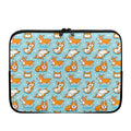 Happy Corgi Pattern Print Laptop Sleeve