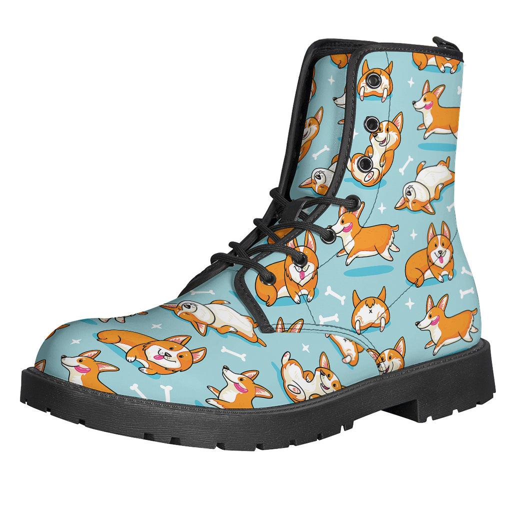 Happy Corgi Pattern Print Backpack