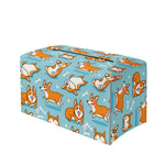 Happy Corgi Pattern Print Leather Tissue Box Cover