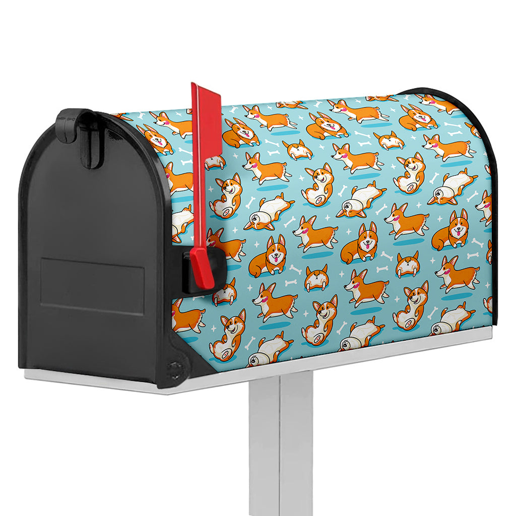 Happy Corgi Pattern Print Mailbox Cover