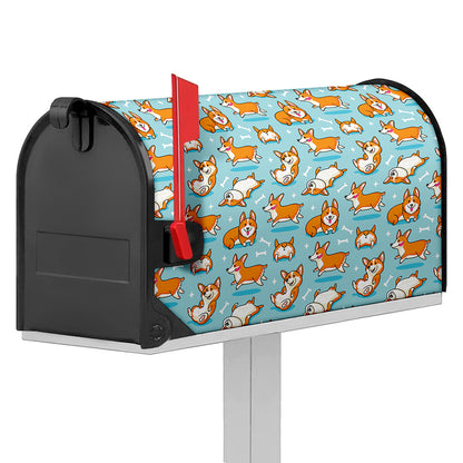 Happy Corgi Pattern Print Mailbox Cover