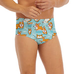 Happy Corgi Pattern Print Men's Briefs