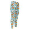 Happy Corgi Pattern Print Men's Compression Pants