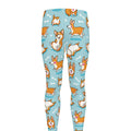 Happy Corgi Pattern Print Men's Leggings