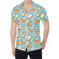 Happy Corgi Pattern Print Men's Shirt