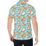 Happy Corgi Pattern Print Men's Shirt