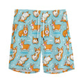 Happy Corgi Pattern Print Men's Athletic Shorts
