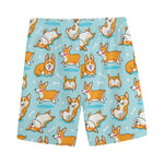 Happy Corgi Pattern Print Men's Sports Shorts