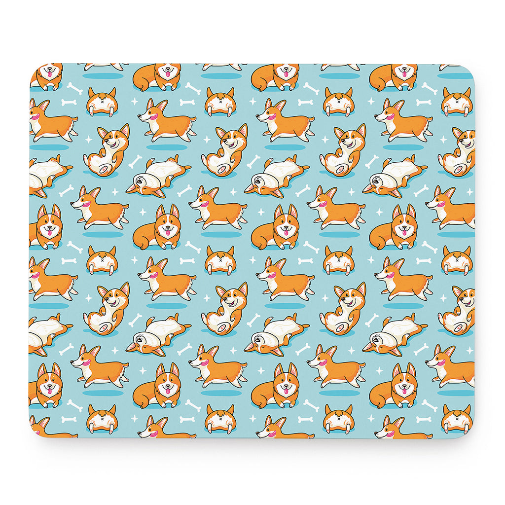 Happy Corgi Pattern Print Mouse Pad