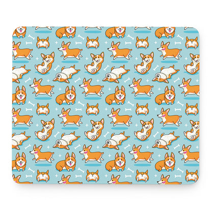 Happy Corgi Pattern Print Mouse Pad