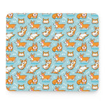 Happy Corgi Pattern Print Mouse Pad