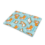Happy Corgi Pattern Print Pet Cooling Mat Cover