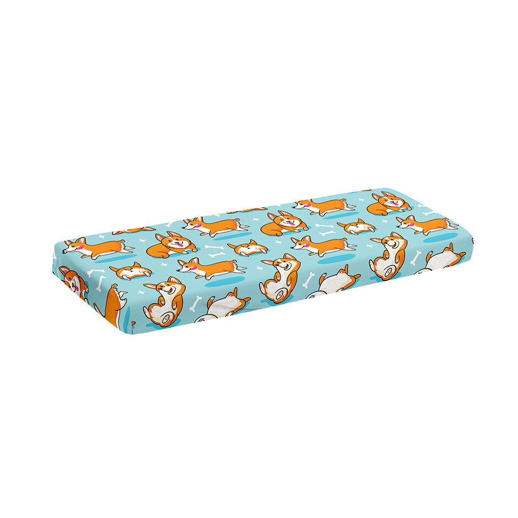 Happy Corgi Pattern Print Piano Keyboard Cover