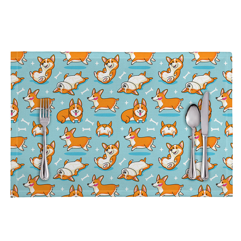Happy Corgi Pattern Print Placemat