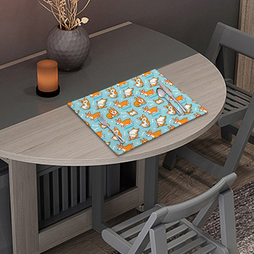 Happy Corgi Pattern Print Placemat