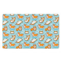 Happy Corgi Pattern Print Polyester Doormat