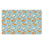 Happy Corgi Pattern Print Polyester Doormat