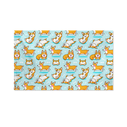 Happy Corgi Pattern Print Polyester Flag