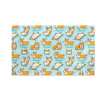 Happy Corgi Pattern Print Polyester Flag