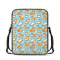 Happy Corgi Pattern Print Rectangular Crossbody Bag