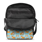Happy Corgi Pattern Print Rectangular Crossbody Bag