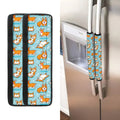 Happy Corgi Pattern Print Refrigerator Handle Covers