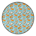 Happy Corgi Pattern Print Round Floor Mat