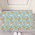 Happy Corgi Pattern Print Rubber Doormat