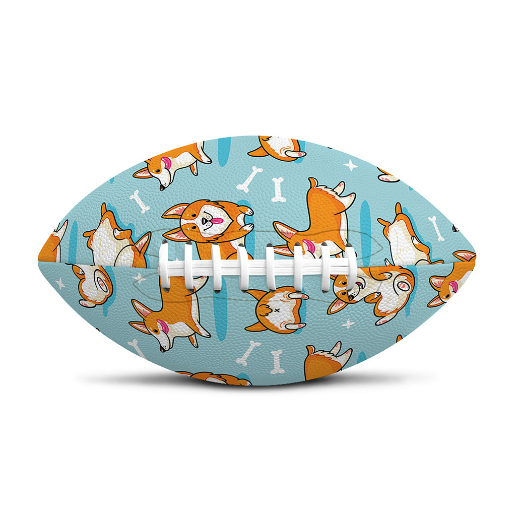 Happy Corgi Pattern Print Rugby Ball