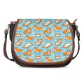 Happy Corgi Pattern Print Saddle Bag