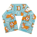 Happy Corgi Pattern Print Scarf