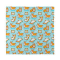 Happy Corgi Pattern Print Silk Bandana