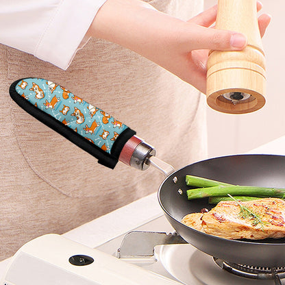 Happy Corgi Pattern Print Skillet Handle Cover