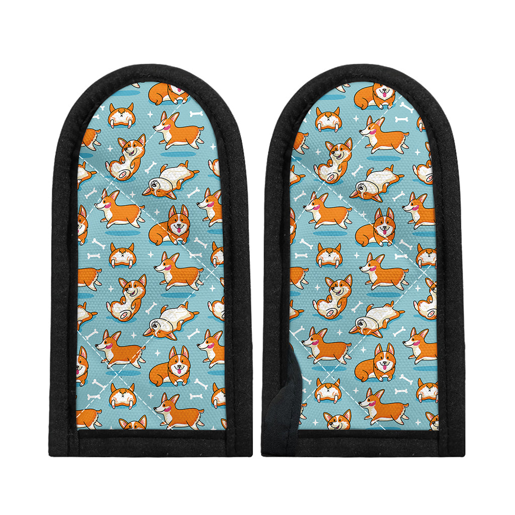Happy Corgi Pattern Print Skillet Handle Cover